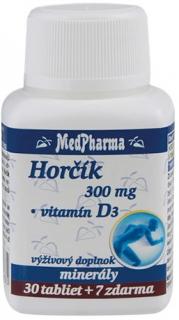 MedPharma Horčík 300 mg + Vitamín D tbl 30+7 zadarmo