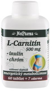 MedPharma L-Carnitín 500 mg + Inulín + Chróm tbl 60+7 zadarmo