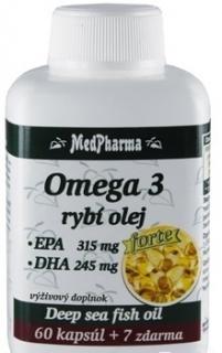MedPharma Omega 3 forte EPA + DHA cps 60+7 zadarmo