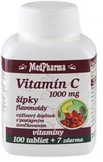 MedPharma Vitamín C 1000 mg so šípkami 100 + 7 tabliet zdarma