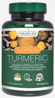 Natures Aid Turmeric 8200mg - 95% čistý extrakt z kurkumy 60cps
