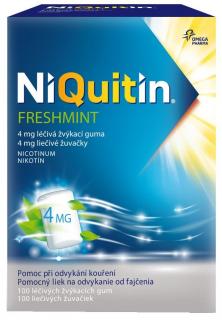 NiQuitin Freshmint 4 mg liečivé žuvačky 100x4 mg
