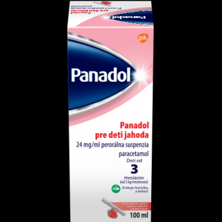 Panadol sirup pre deti jahoda 100 ml + 1ks ZADARMO