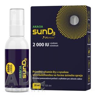 SunD3 2000 IU ústny sprej, pomarančová príchuť, 1x25 ml