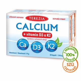 Terezia Company Calcium + Vitamín D3 a K2 30 kapsúl
