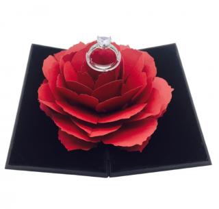 Darčeková krabička na prsteň Luxria Rose Box - Čierna  + darček Prsteň zadarmo