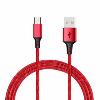 Durable Cable - Červený nabíjací USB kábel (iPhone, Android) Napájanie: Android: Micro USB