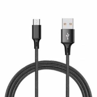 Durable Cable - Čierny nabíjací USB kábel (iPhone, Android) Napájanie: Android: Micro USB