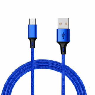 Durable Cable - Modrý nabíjací USB kábel (iPhone, Android) Napájanie: Android: Micro USB