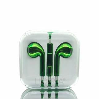 EarMax Chrome Green - Zelené slúchadlá s mikrofónom a ovládaním hlasitosti