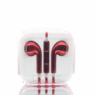 EarMax Chrome Red - Červené slúchadlá s mikrofónom a ovládaním hlasitosti
