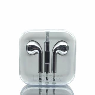 EarMax Chrome Silver - Strieborné slúchadlá s mikrofónom a ovládaním hlasitosti