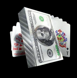 Hracie karty poker - Strieborné 100 Dollar