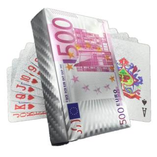 Hracie karty poker - Strieborné 500 Eur