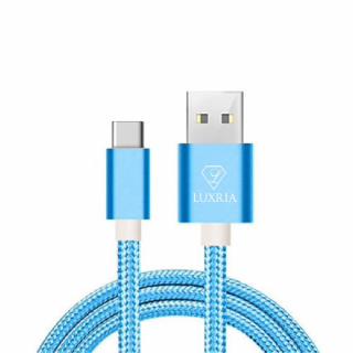 Luxria Cable Royal Blue - Vysokoodolný USB kábel (USB-C, micro-USB, iPhone) Napájanie: Micro USB