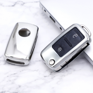 Luxria Car Key Case I - Ochranný obal pre klúče značky VW, Skoda, Seat (1) Farba: Strieborná