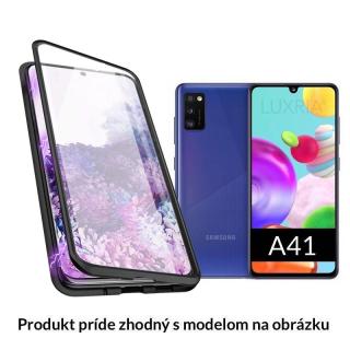 Luxria Double Glass Magnetic - Čierne presklené magnetické púzdro pre Samsung Samsung: Galaxy A51