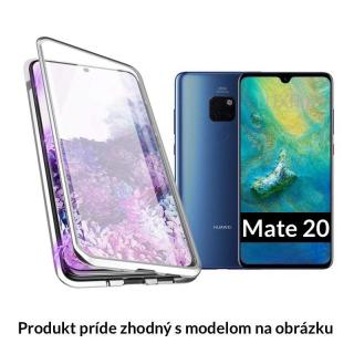 Luxria Double Glass Magnetic - Strieborné presklené magnetické púzdro pre Huawei pre Huawei: Nova 5T