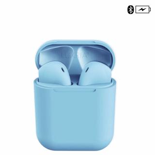 Luxria inPods 12 Matte - Bluetooth slúchadlá s nabíjacím púzdrom (8 farieb) Farba: Modrá (svetlá)