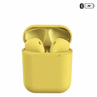 Luxria inPods 12 Matte - Bluetooth slúchadlá s nabíjacím púzdrom (8 farieb) Farba: Žltá