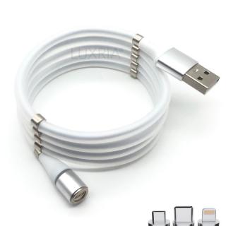 Luxria Practical Magnetic Cable - Led Magnetický kábel s troma konektormi Farba: Biela