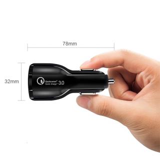 Luxria Quick Charge 3.0 - Čierny USB adaptér do auto s dvomi vstupmi