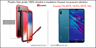 Magnetické púzdro Roybens Magnetic pre Huawei - Červené  + darček ochranné sklo a dotykové pero pre Huawei: Huawei Y6 2019, Y6 Pro 2019, Y6s