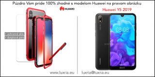 Magnetické púzdro Roybens Magnetic pre Huawei - Červené  + darček ochranné sklo a dotykové pero pre Huawei: Y5 2019