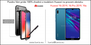 Magnetické púzdro Roybens Magnetic pre Huawei - Čierne  + darček ochranné sklo a dotykové pero pre Huawei: Huawei Y6 2019, Y6 Pro 2019, Y6s