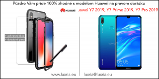 Magnetické púzdro Roybens Magnetic pre Huawei - Čierne  + darček ochranné sklo a dotykové pero pre Huawei: Huawei Y7 2019,  Y7 Prime 2019, Y7 Pro 2019