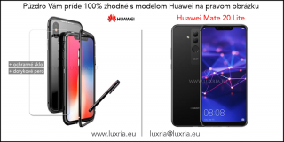 Magnetické púzdro Roybens Magnetic pre Huawei - Čierne  + darček ochranné sklo a dotykové pero pre Huawei: Mate 20 Lite