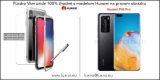 Magnetické púzdro Roybens Magnetic pre Huawei - Strieborné  + darček ochranné sklo a dotykové pero pre Huawei: P40 Pro