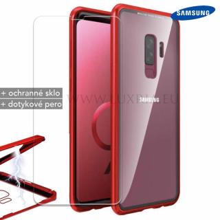 Magnetické púzdro Roybens Magnetic pre Samsung - Červené  + darček ochranné sklo a dotykové pero Samsung: Galaxy A21s