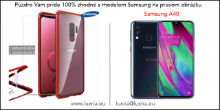 Magnetické púzdro Roybens Magnetic pre Samsung - Červené  + darček ochranné sklo a dotykové pero Samsung: Galaxy A40