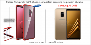 Magnetické púzdro Roybens Magnetic pre Samsung - Červené  + darček ochranné sklo a dotykové pero Samsung: Galaxy A8 (2018)