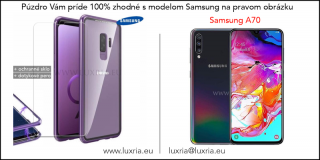 Magnetické púzdro Roybens Magnetic pre Samsung - Fialové  + darček ochranné sklo a dotykové pero Samsung: Galaxy A70