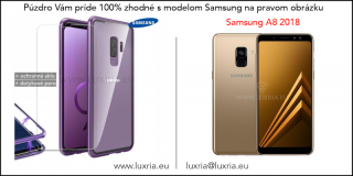 Magnetické púzdro Roybens Magnetic pre Samsung - Fialové  + darček ochranné sklo a dotykové pero Samsung: Galaxy A8 (2018)