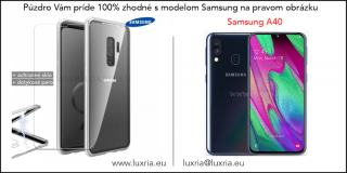 Magnetické púzdro Roybens Magnetic pre Samsung - Strieborné  + darček ochranné sklo a dotykové pero Samsung: Galaxy A40