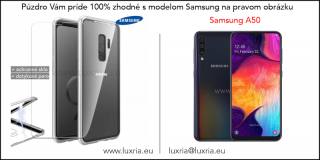 Magnetické púzdro Roybens Magnetic pre Samsung - Strieborné  + darček ochranné sklo a dotykové pero Samsung: Galaxy A50