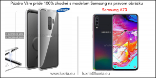 Magnetické púzdro Roybens Magnetic pre Samsung - Strieborné  + darček ochranné sklo a dotykové pero Samsung: Galaxy A70