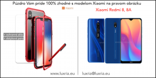 Magnetické púzdro Roybens Magnetic pre Xiaomi - Červené  + darček ochranné sklo a dotykové pero Pre Xiaomi: Redmi 8, 8A