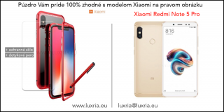 Magnetické púzdro Roybens Magnetic pre Xiaomi - Červené  + darček ochranné sklo a dotykové pero Pre Xiaomi: Redmi Note 5 Pro