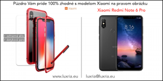 Magnetické púzdro Roybens Magnetic pre Xiaomi - Červené  + darček ochranné sklo a dotykové pero Pre Xiaomi: Redmi Note 6 Pro