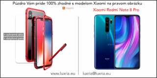 Magnetické púzdro Roybens Magnetic pre Xiaomi - Červené  + darček ochranné sklo a dotykové pero Pre Xiaomi: Redmi Note 8 Pro