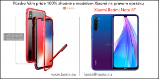 Magnetické púzdro Roybens Magnetic pre Xiaomi - Červené  + darček ochranné sklo a dotykové pero Pre Xiaomi: Redmi Note 8T