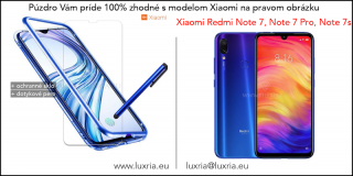 Magnetické púzdro Roybens Magnetic pre Xiaomi - Modré  + darček ochranné sklo a dotykové pero Pre Xiaomi: Redmi Note 7