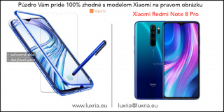 Magnetické púzdro Roybens Magnetic pre Xiaomi - Modré  + darček ochranné sklo a dotykové pero Pre Xiaomi: Redmi Note 8 Pro