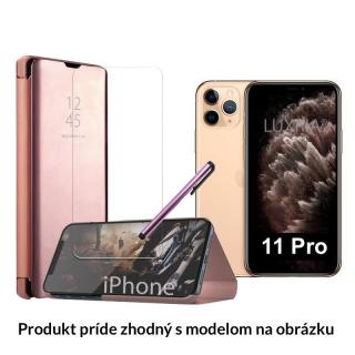 Otváracie Púzdro Roybens Clear View pre Apple iPhone - Ružové  + Darček ochranné sklo a dotykové pero Iphone: 11 Pro