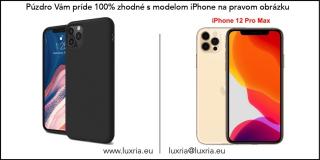 Púzdro Luxria Premium pre Apple iPhone - Čierne (Liquid Silicone & Soft Touch) Iphone: 12 Pro Max