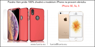 Púzdro Roybens 360 Full Body pre Apple iPhone + tvrdené sklo - Červené  + dotykové pero zadarmo Iphone: SE, 5s, 5